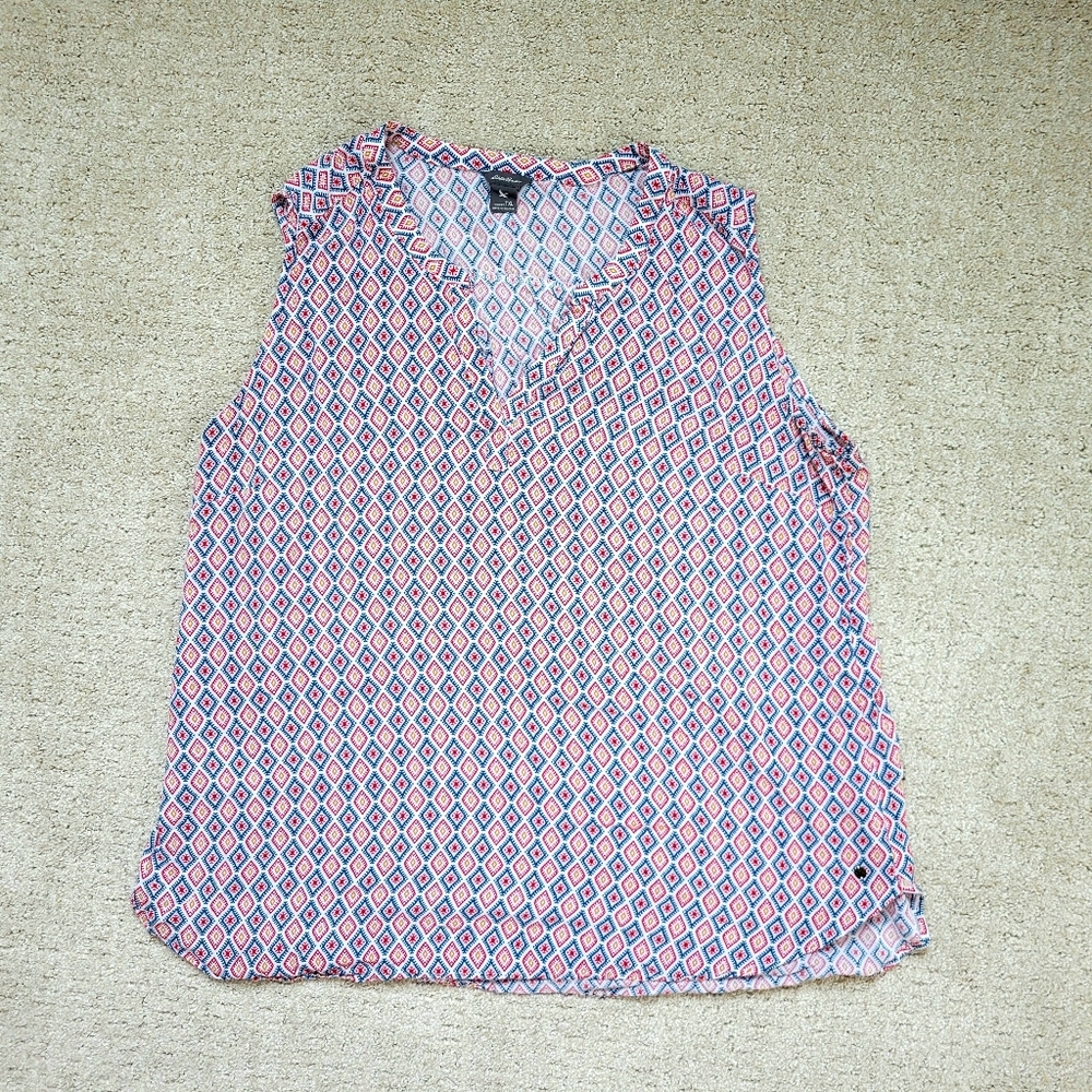 Eddie Bauer Women's XL Tank Top Pattern Sleeveless Casual Summer Blouse Boho